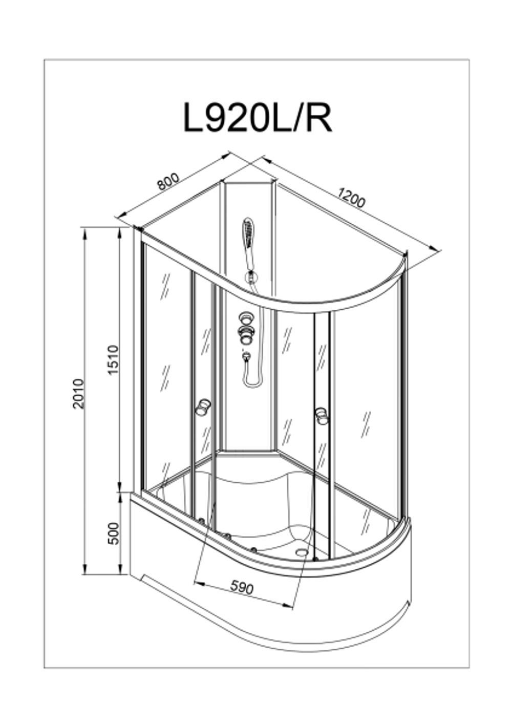 Душевая кабина AvaCan L920 L N без крыши
