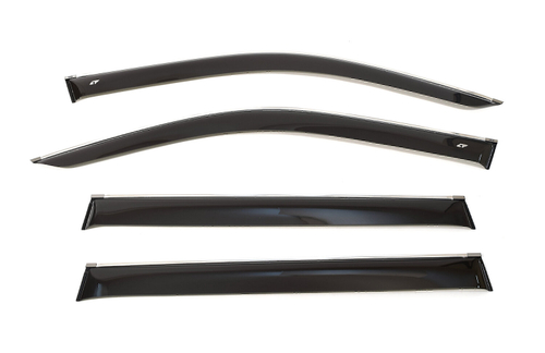 Дефлекторы боковых окон Cobra Tuning на Haval H9 5 дв. 2015 широкие хромированный молдинг арт.HE60415CR
