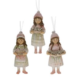 GAEM Фигурка декоративная подвесная "Девочка", L5,5 W4 H12 см, 3в.