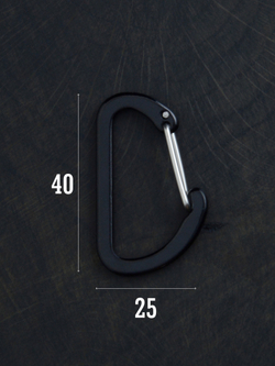 В АССОРТИМЕНТЕ 5 карабинов вспомогательных до 8 кг алюминий 40х25 мм