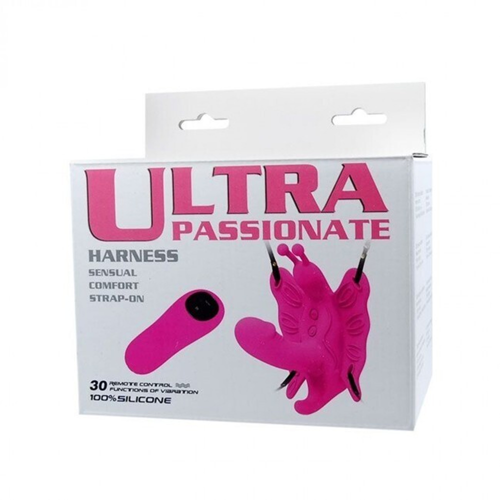 Бабочка с вагинальным стимулятором на дистанционном управлении Ultra Passionate (30 режимов) (Цвет: розовый)