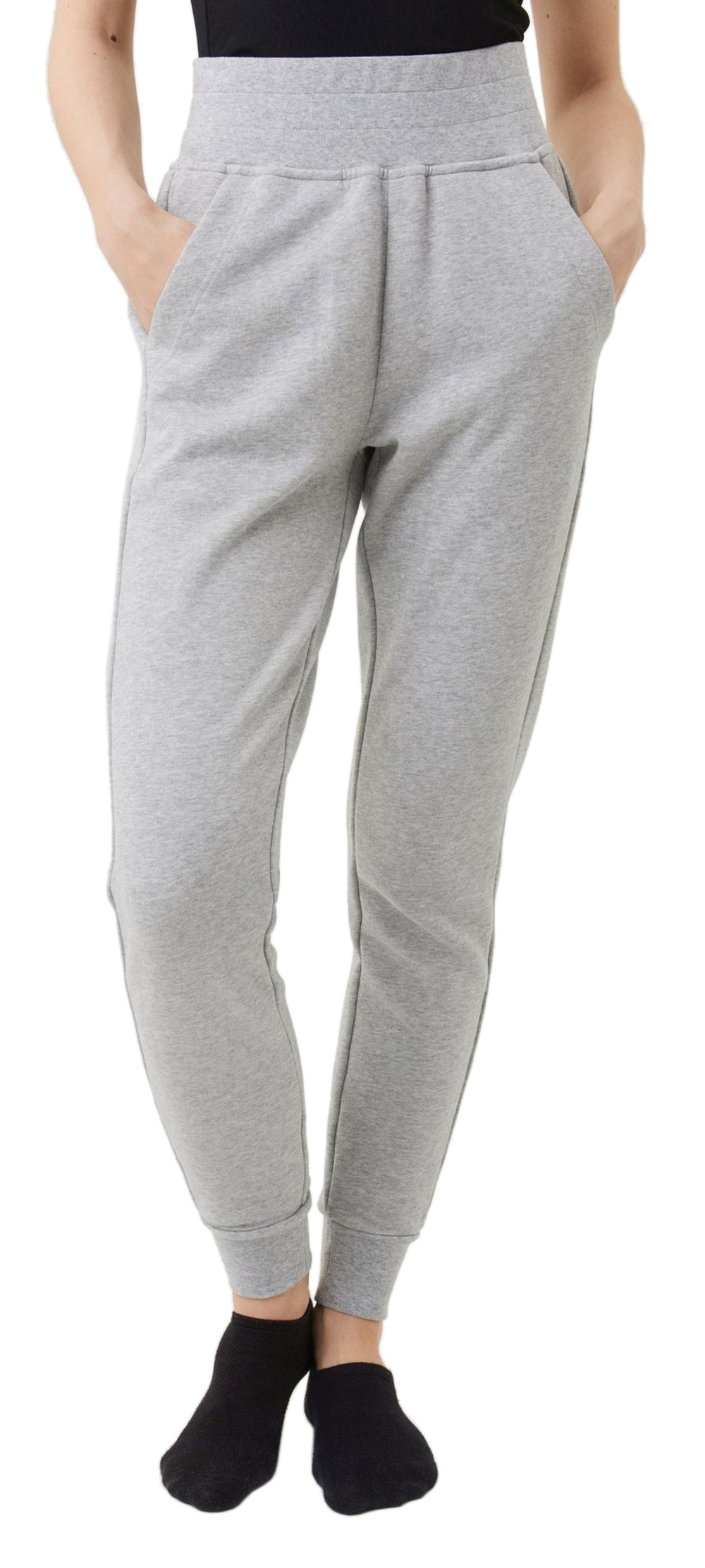 Женские теннисные брюки Bjorn Borg Sthlm High Waist Sweat Pants - light grey melange