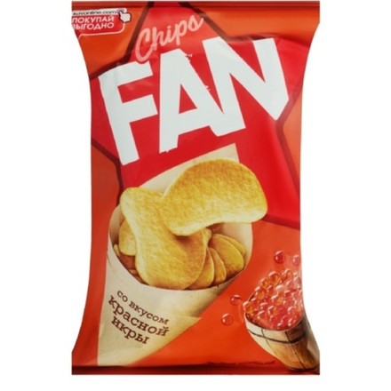 Чипсы картофельные Fan Красная икра 65 гр
