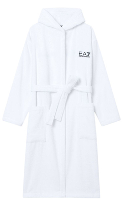 Теннисное полотенце EA7 Cotton Terry Bathrobe - white
