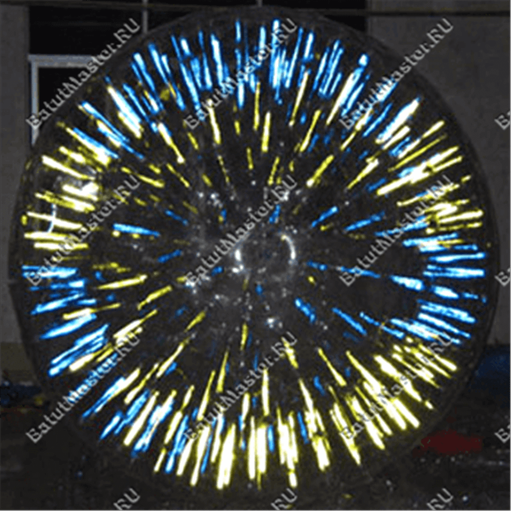 Светящийся зорб "Вселенная" ТПУ, усиленные сиденья, диаметр 3 м