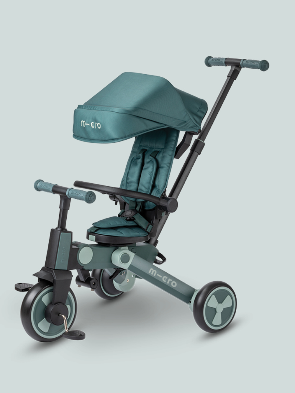 Трехколесный велосипед Micro с родительской ручкой, синий