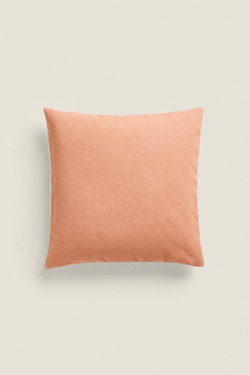 ZARA HOME ХЛОПКОВЫЙ ЧЕХОЛ ДЛЯ ДЕКОРАТИВНОЙ ПОДУШКИ, РОЗОВЫЙ