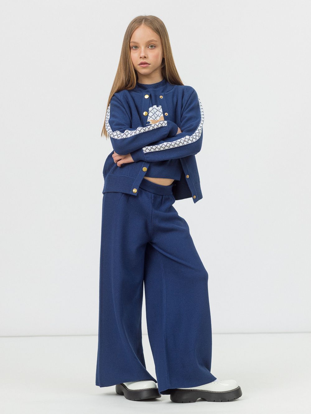 Кардиган для девочки в школу AT1026 сапфировый