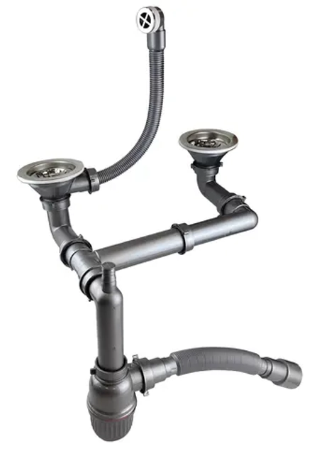 Сифон для мойки на 2 чаши 3 1/2" BETTOSERB