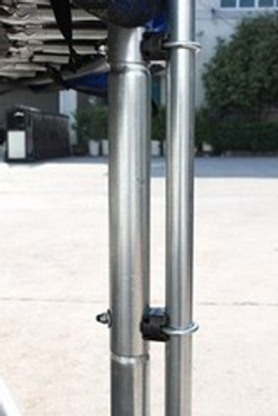 Батут i-jump 8ft (2,44м) blue с нижней сетью и лестницей
