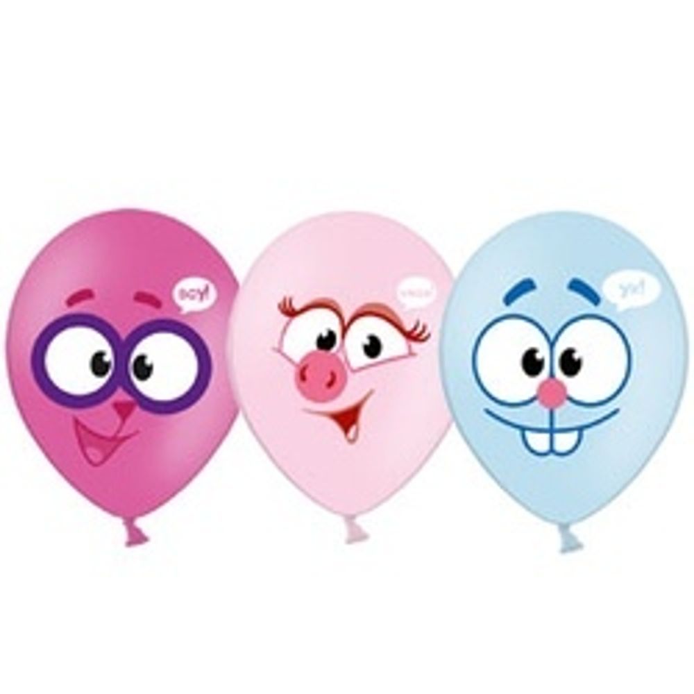 Шар (14"/36 см) Смешарики, 4 цв. 25 шт.