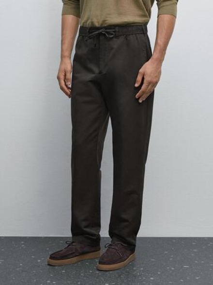 Massimo Dutti Джоггеры из хлопковой смеси, стальной
