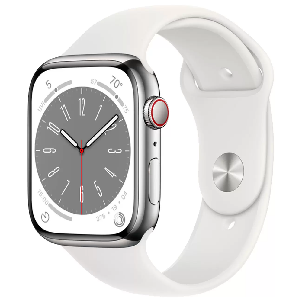 Apple Watch S8 45mm GPS Silver Aluminum Case / Silver Sport Band