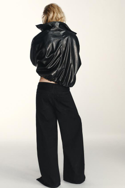 ZARA ДЖИНСЫ TRF BAGGY НА МОЛНИЯХ, ЧЕРНЫЙ