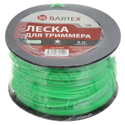 Леска для триммера 3.0 мм, 150 м, звезда, Bartex