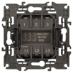 14-1107-03 ЭРА Выключатель тройной, 10АХ-250В, IP20, Эра Elegance, алюминий | Elegance Алюминий