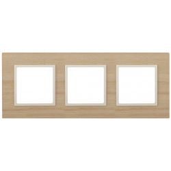 14-5303-11 ЭРА Рамка на 3 поста, дерево, Эра Elegance, клён+сл.кость