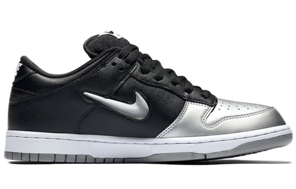 Supreme X Nike Dunk Sb Metallic Silver Hyper Sneakers