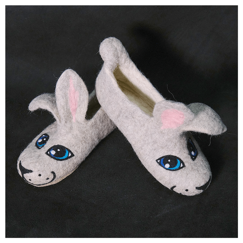 Валяные тапочки «Крольчули»