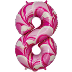 Шар Фольгированный Цифра 8 Мрамор розовый (Розовый)