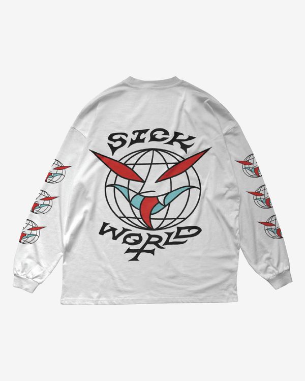 Лонгслив Sick World белый - фото 1