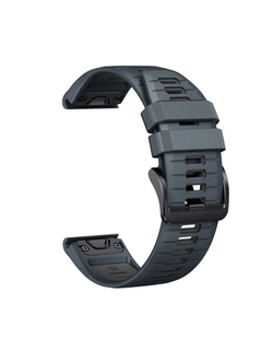 Ремешок силиконовый QuickFit 22 мм. для Garmin Fenix 7 PRO/7/6/5/5 plus, Quatix 5, MARQ, Forerunner 935 / 945, instinct, instinct 2 Синий гранит/Серый