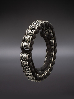 Футарк браслет на завязках из мельхиора