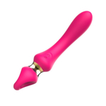 Розовый изогнутый вибромассажер Moon Vibrator - 21,1 см. (Цвет: розовый)