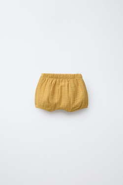 ZARA ОДНОТОННЫЕ ТРУСЫ ИЗ РЕЛЬЕФНОЙ ТКАНИ, ГОРЧИЧНЫЙ