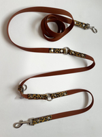 Перестежка поводок для собак 20 мм , 5 м коричневый и леопард