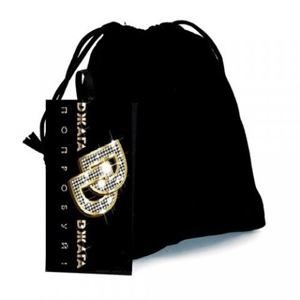 Анальная втулка Silver Клевер большая с оранжевым кристаллом