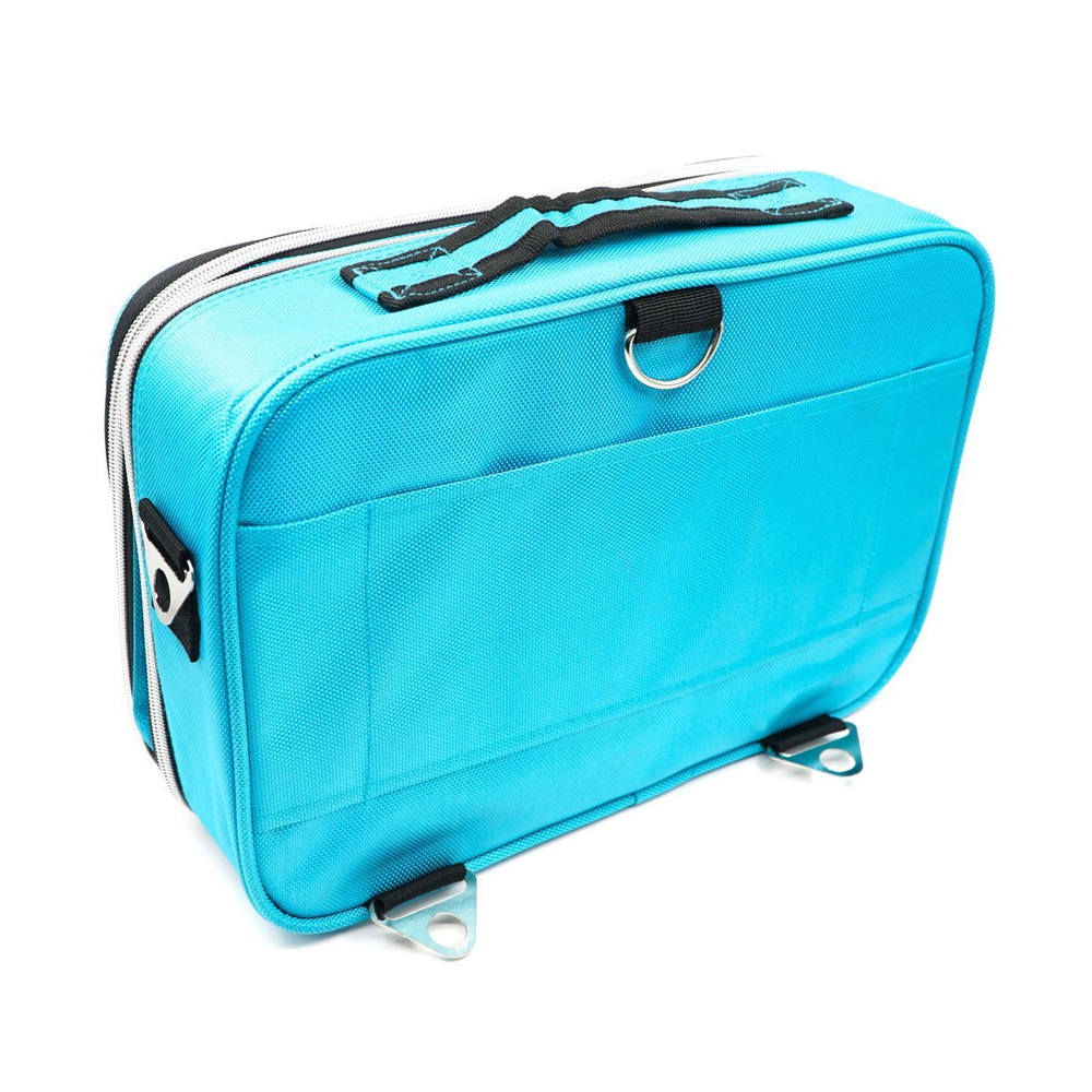 Кейс для мастера средний с зеркалом (35*24*12,5) голубой