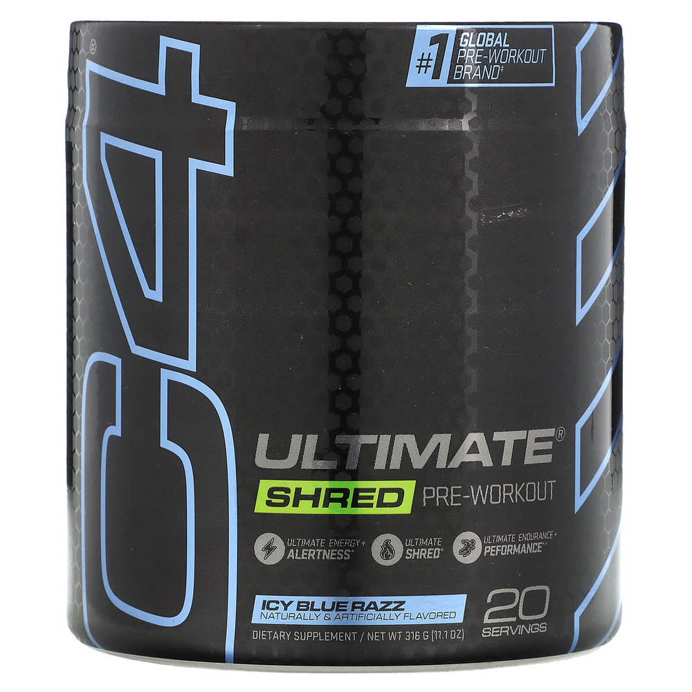 C4 / Cellucor, C4 Ultimate Shred, формула для употребления перед тренировкой и нарезкой, ледяная голубая роза, 350 г (12,3 унции)