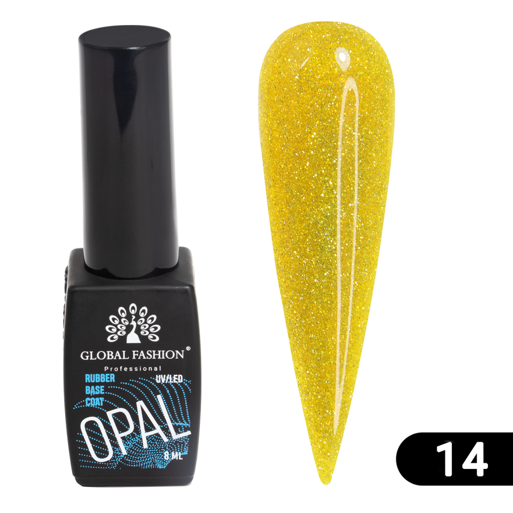 КАУЧУКОВАЯ БАЗА DISCO OPAL СВЕТООТРАЖАЮЩАЯ GLOBAL FASHION 8 МЛ, 14