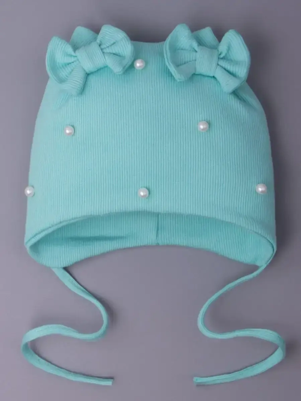 Шапка с ушками трикотажная демисезонная