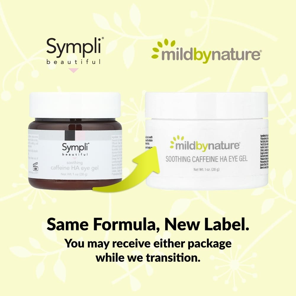 Mild By Nature, успокаивающий гель для кожи вокруг глаз, с кофеином и гиалуроновой кислотой, 30 мл (1 жидк. унция)