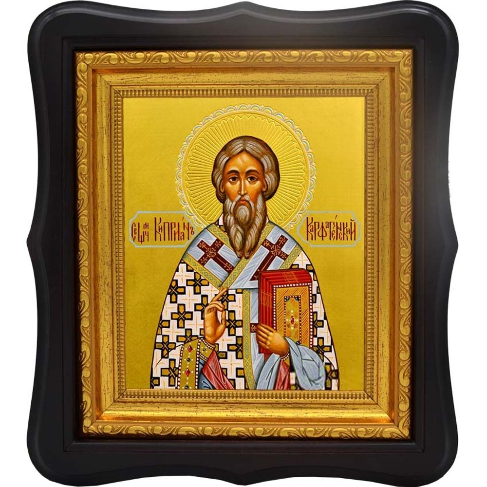 Киприан Карфагенский священномученик епископ. Икона на холсте.