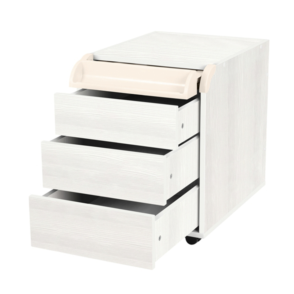 Тумба Дэми на колёсиках с 3 ящиками и органайзером для канцелярии (ТУВ.08)