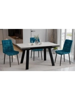 Стол кухонный Керамика белый мрамор 140(200)х85х76 см