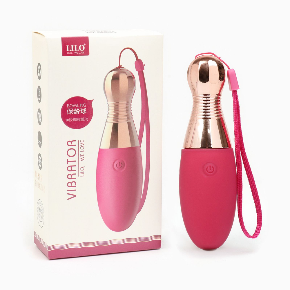 Бордовый клиторальный вибромассажер Bowling (Цвет: бордовый)