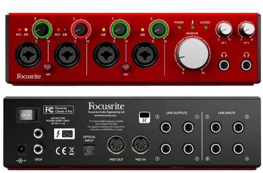 FOCUSRITE Clarett 2Pre USB интерфейс, 10 входов/4 выхода