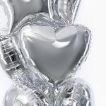 F Шар Сердце 18''/46 см, Серебро (БГ-15)