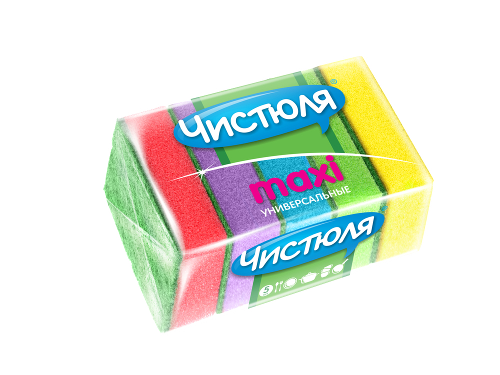 ЧИСТЮЛЯ Губка д/пос. Макси 5шт/уп