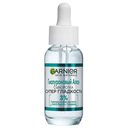 GARNIER Гиалуроновая Алоэ-сыворотка для лица с комплексом из 3% глицерина, гиалуроновой кислоты и алоэ вера "Супер Гладкость" Skin Naturals, 30 мл