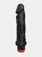 Чёрный вибратор-реалистик с чётко очерченной головкой - 20,5 см. (Цвет: черный)