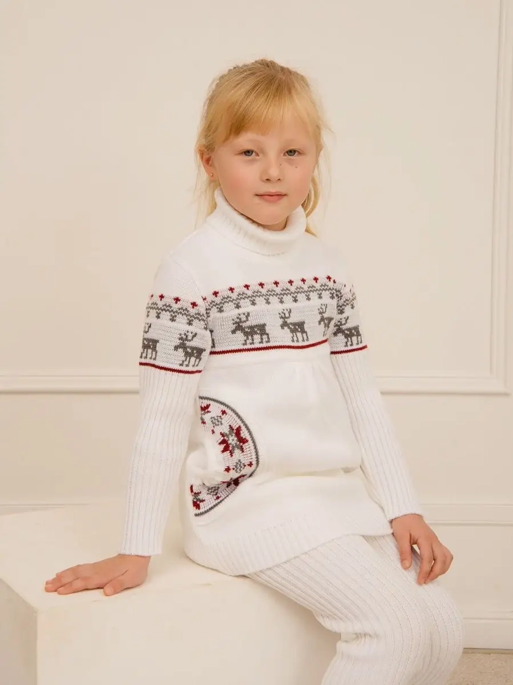 Платье туника вязаное