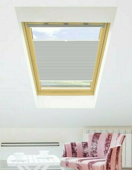 Плиссированная штора OPS 78х98 серая (4008) для мансардных окон