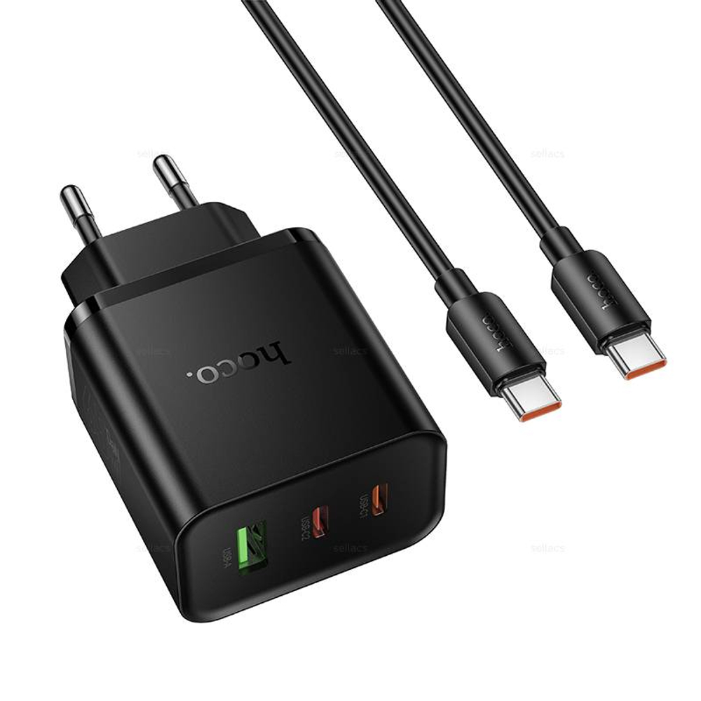 Hoco N75 Grande 65W(2C1A) зарядное устройство набор (Type-C на Type-C)