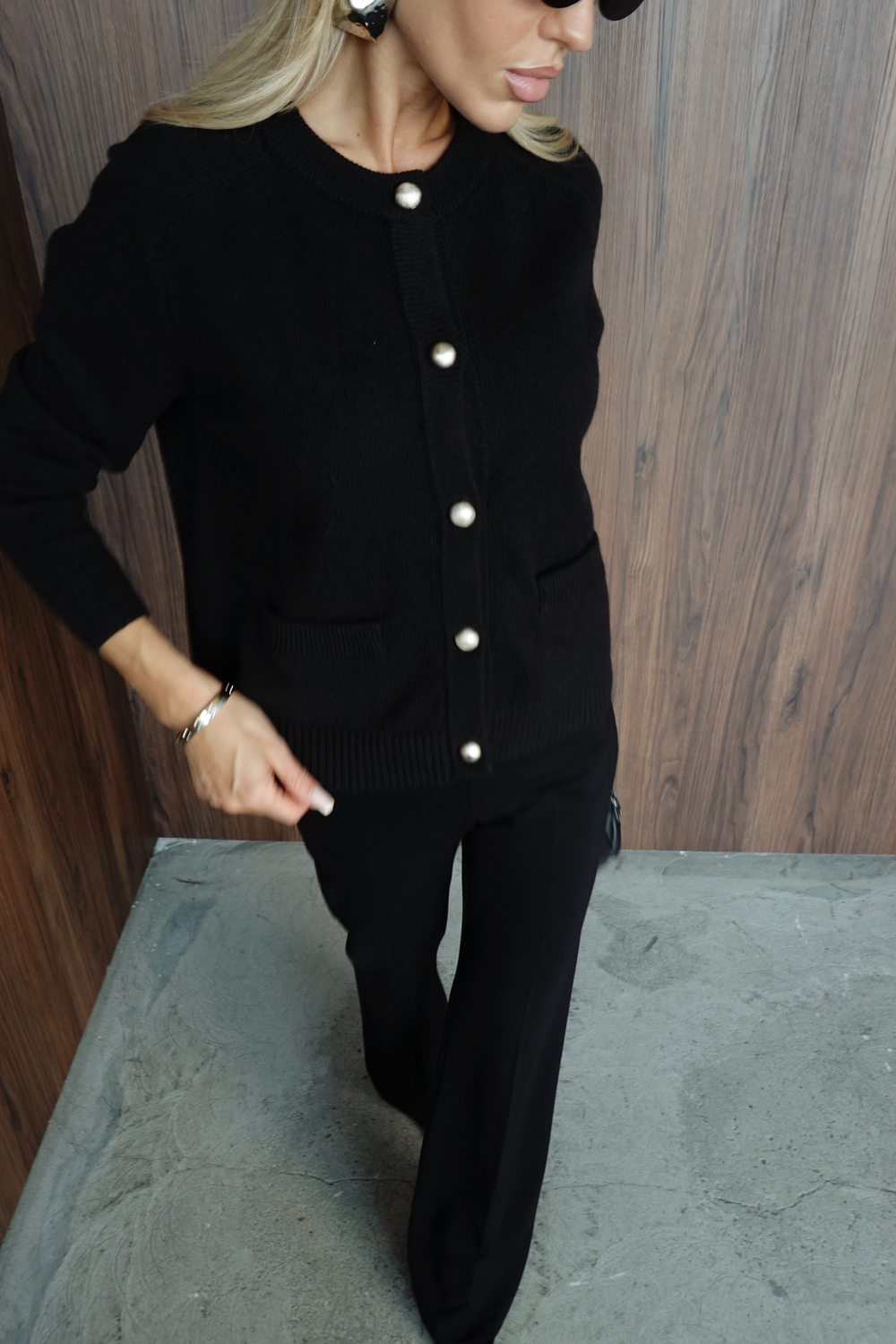 Кардиган из пряжи с кашемиром