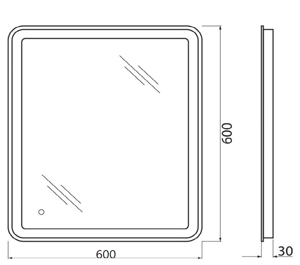 Зеркало BelBagno SPC-MAR-600-600-LED-TCH